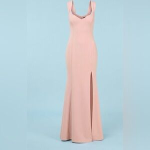 Lulu's Blush Pink Maxi Dress with Side Slit